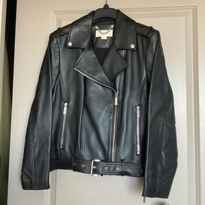 Michael Kors Belted Moto Jacket, size XL